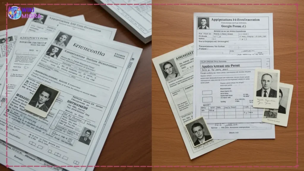 Comparison between disorganized and properly organized Georgia work permit application documents