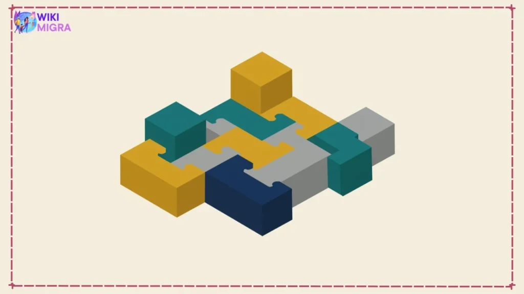 Abstract colored blocks fitting together, symbolizing the different categories of the Germany Opportunity Card points system.