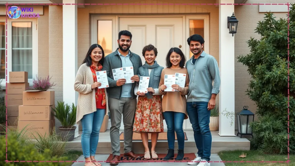 Family holding residence permits after successful Germany Opportunity Card to work permit transition allowing family reunification.